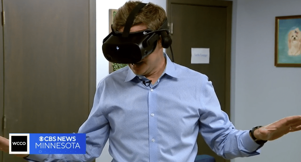 Man using VR headset in Therapy